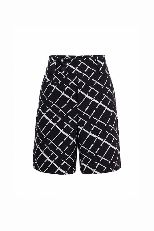 Antonia Asymmetric-Closure High-Waist Bermudas 731137