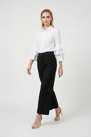 Camille Ruffled Long-Sleeve Shirt Blouse 