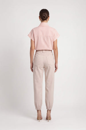 Emma Elastic-Cuff High-Waisted Pantalón 731146 BEI