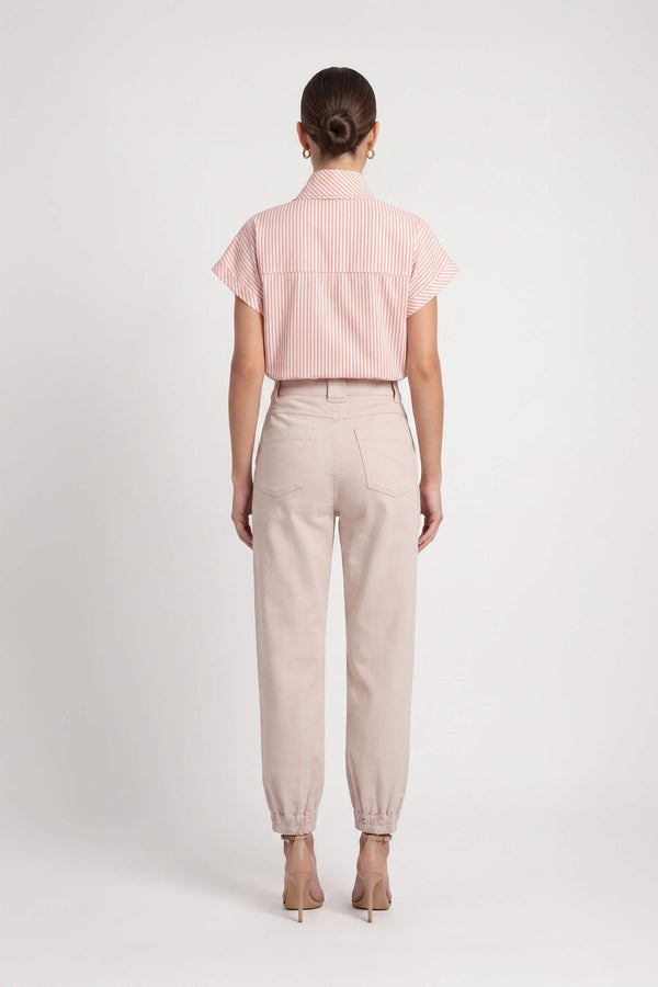 Emma Elastic-Cuff High-Waisted Pantalón 731146 BEI