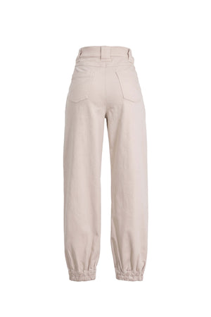 Emma Elastic-Cuff High-Waisted Pantalón 731146 BEI