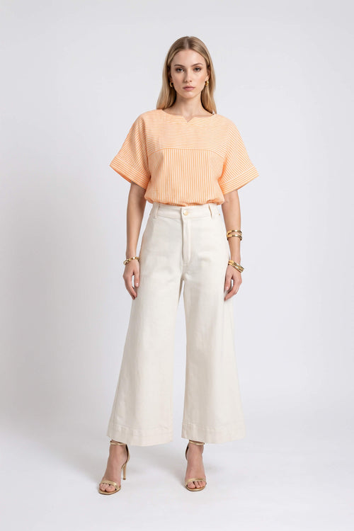 Valeria High-Waist Wide-Leg Pantalón 731147 HUE