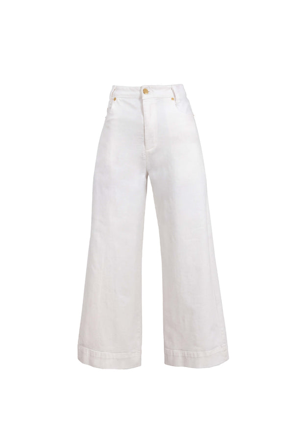 Renata High-Waist Wide-Leg Pantalón 731148 BCO