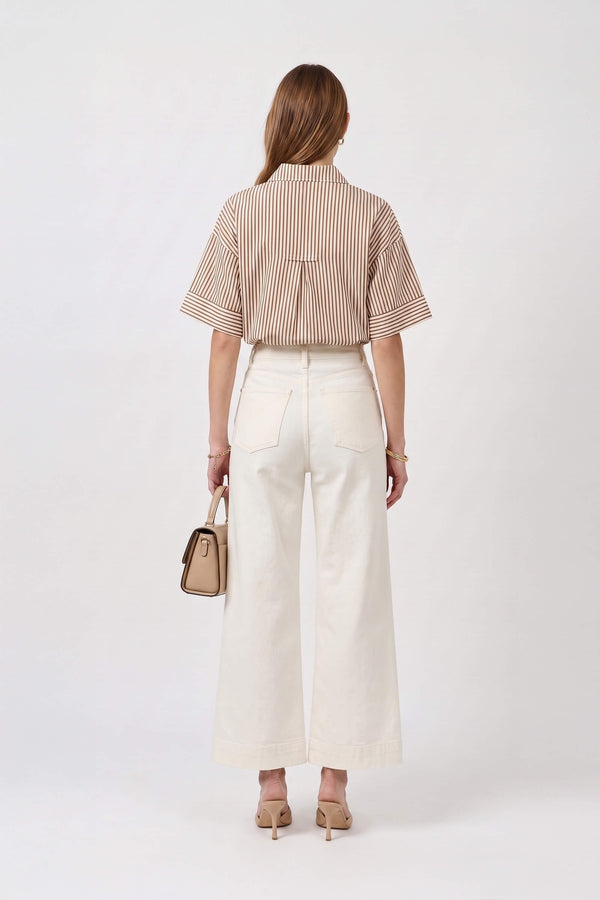 Renata High-Waist Wide-Leg Pantalón 731148 HUE