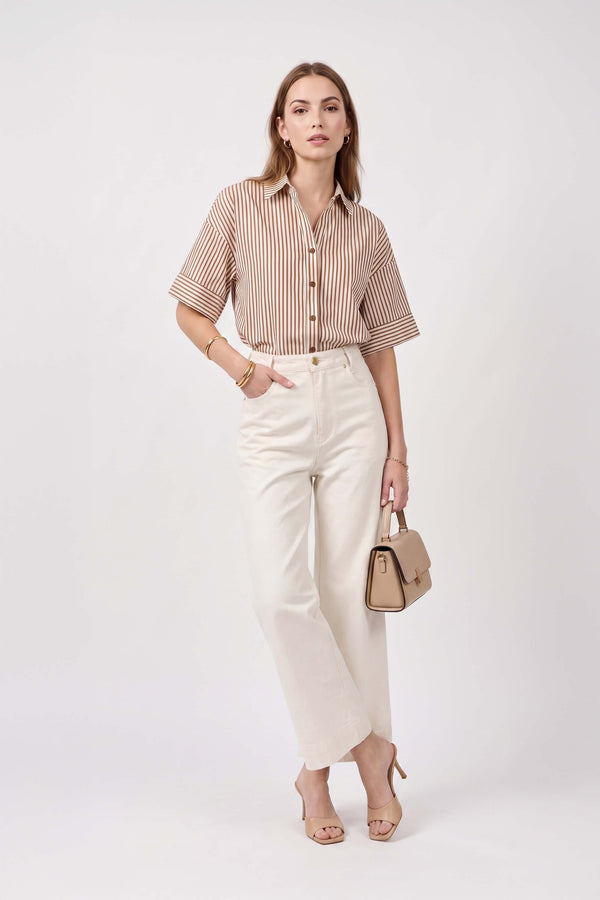 Renata High-Waist Wide-Leg Pantalón 731148 HUE