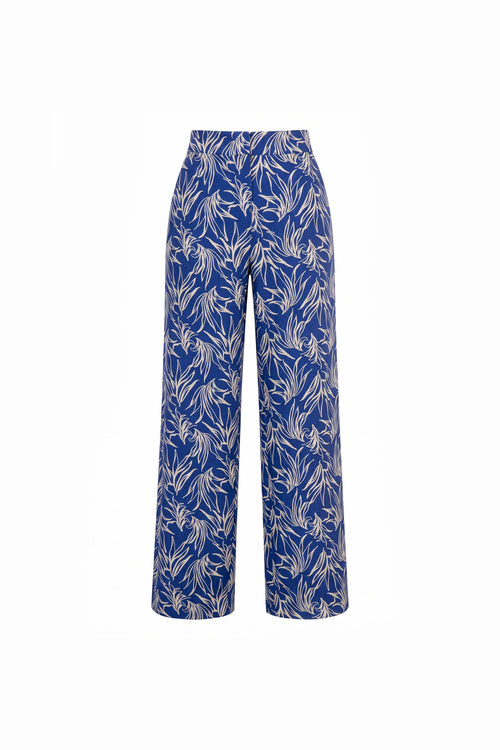 Renata Pleated High-Waist Wide-Leg Pantalón 731163
