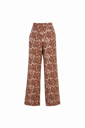 Renata Pleated High-Waist Wide-Leg Pantalón 731163
