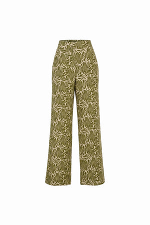 Renata Pleated High-Waist Wide-Leg Pantalón 731163