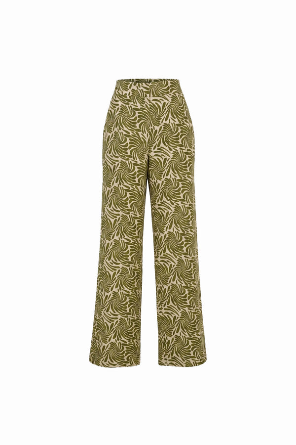 Renata Pleated High-Waist Wide-Leg Pantalón 731163