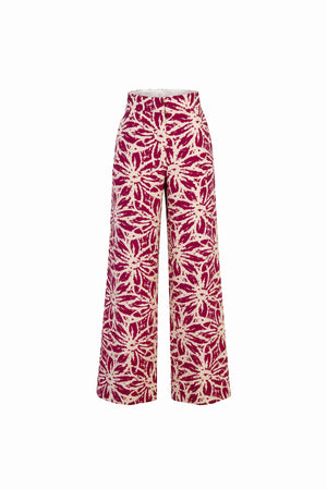 Renata Pleated High-Waist Wide-Leg Pantalón 731163