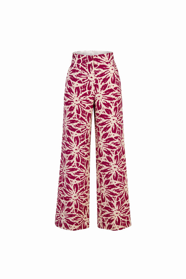 Renata Pleated High-Waist Wide-Leg Pantalón 731163