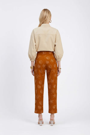 Paulina Marine Print High-Waist Pantalón 731174 CAM