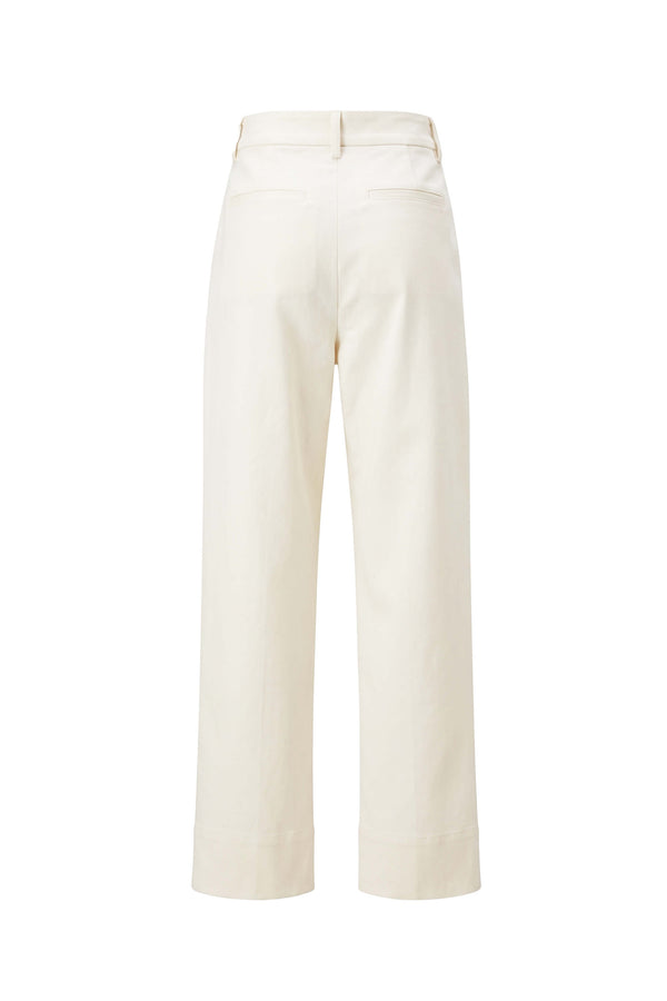 Mia Gold-Button Cropped Straight Pantalón  731177 HUE