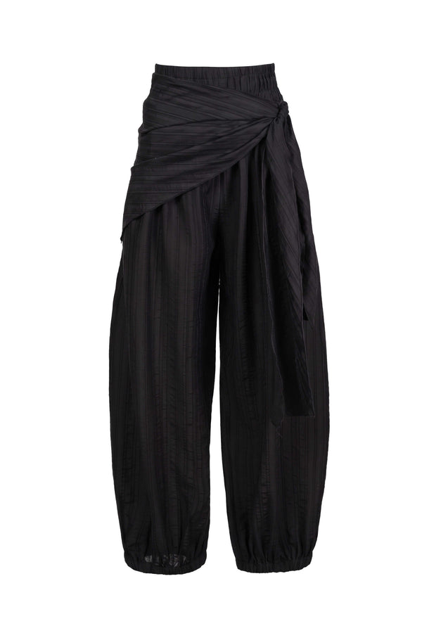 Amalia Drape Tie-Front Harem Pantalón 731180 NEG