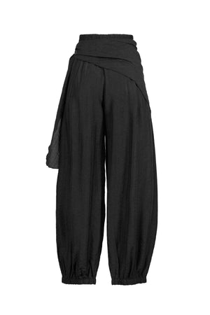 Amalia Drape Tie-Front Harem Pantalón 731180 NEG