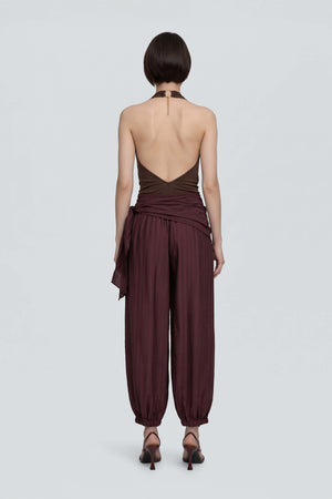 Sofía Halter Cowl-Neck Backless Blusa 753039 CAF