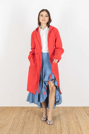 Madeline Hooded Tie Parka