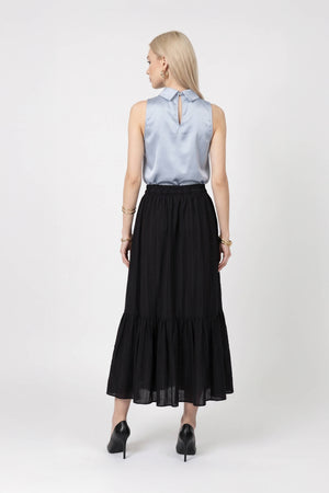 Isabella Tiered Elastic-Waist Maxi Falda 740933 NEG