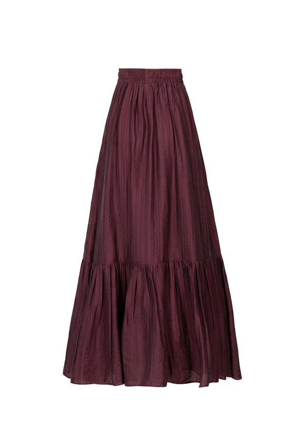 Martina Tiered Elastic-Waist Maxi Falda 740933 PAS