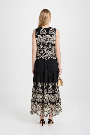 Nadia Eyelet Embroidered Maxi Skirt