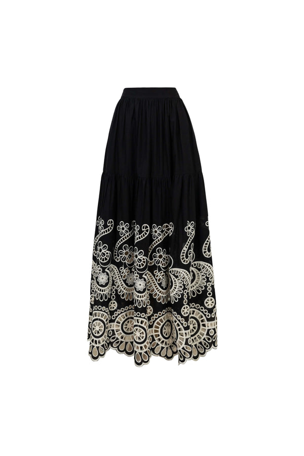 Nadia Eyelet Embroidered Maxi Skirt