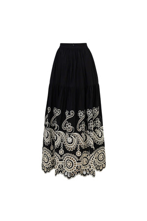 Nadia Eyelet Embroidered Maxi Skirt