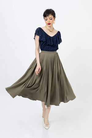 *Viviana Ruffle-Overlay Sleeveless Top 752901 MAR