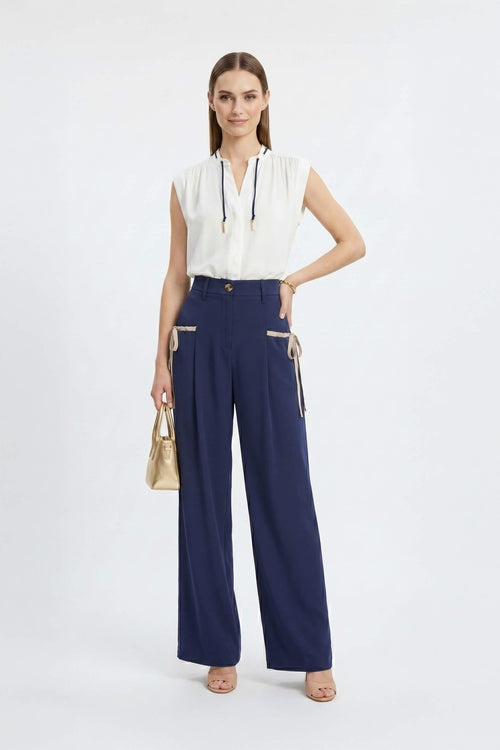 Ties Wide-Leg Pantalón 731122 MAR