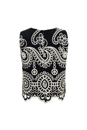 Beatrice Sleeveless Eyelet Top