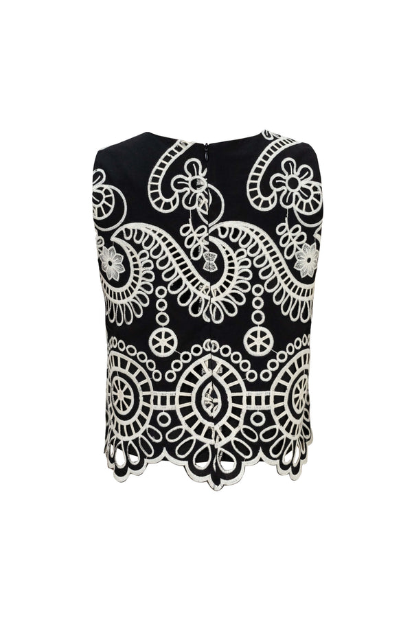 Beatrice Sleeveless Eyelet Top