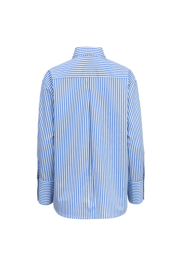 Adelina Ruffle-Trim Striped Camisa 752934DEN