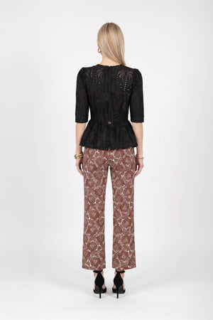 Cassandra Printed Flap High-Waist Pantalón  731126 CAF
