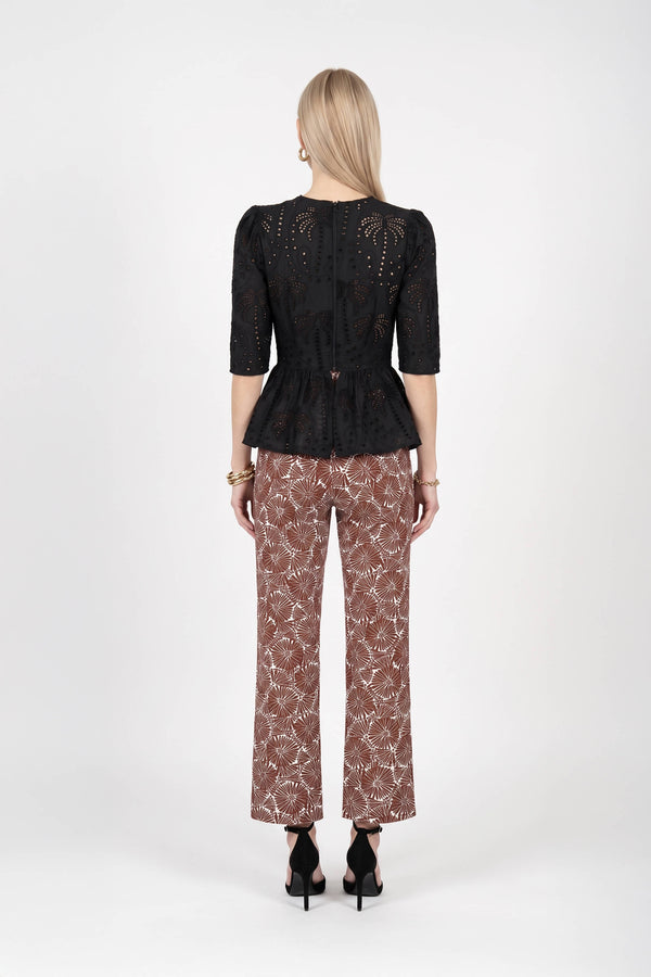 Cassandra Printed Flap High-Waist Pantalón  731126 CAF