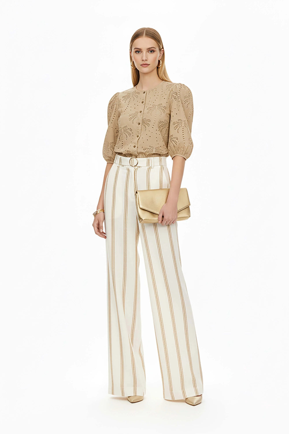 Arisha Striped Wide Leg Pantalón