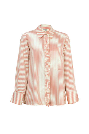 Berenice Ruffle-Neck Pintuck Blusa 752942