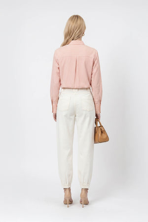 Berenice Ruffle-Neck Pintuck Blusa 752942