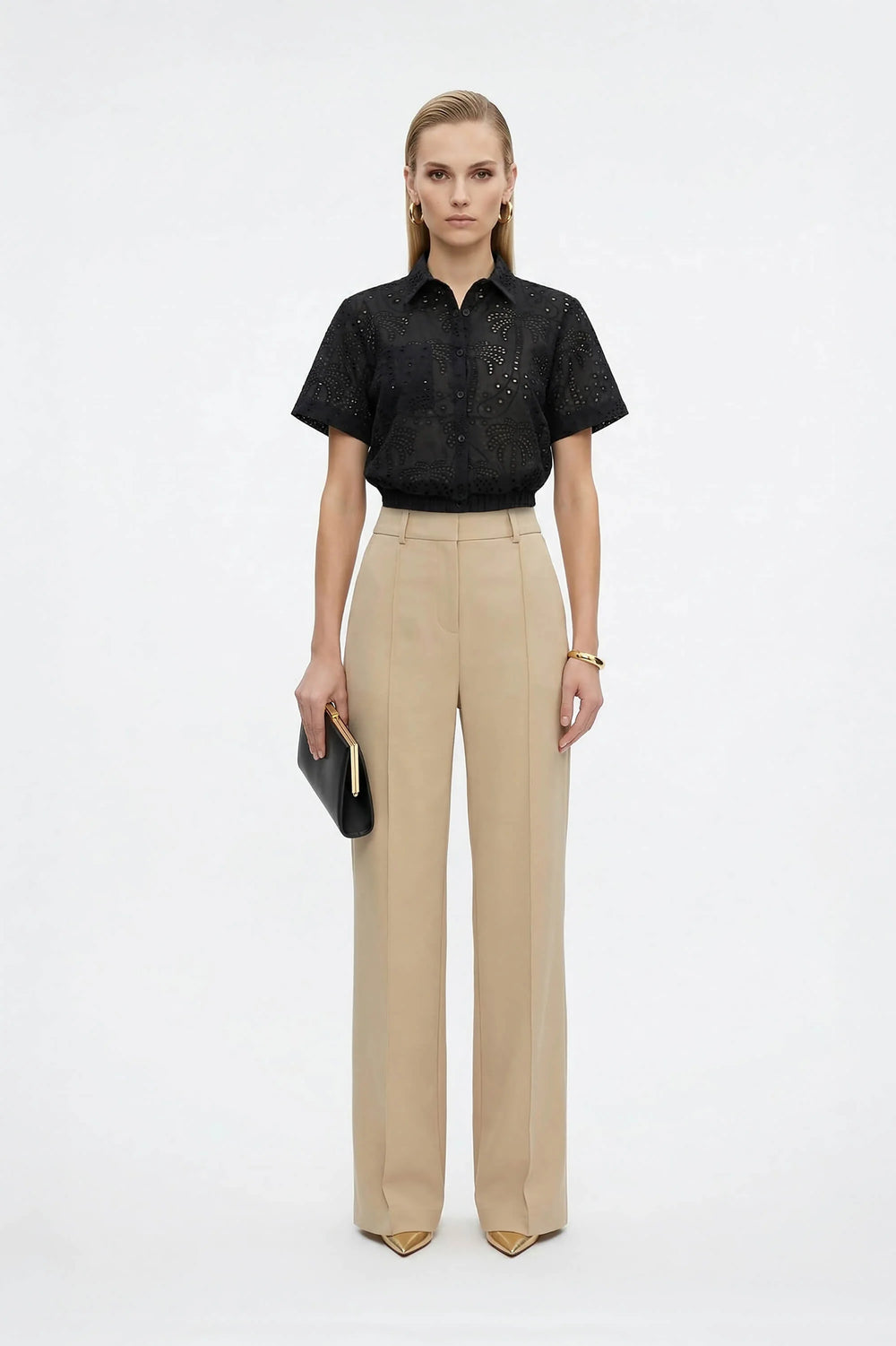 Lina Eyelet Palm Blusa