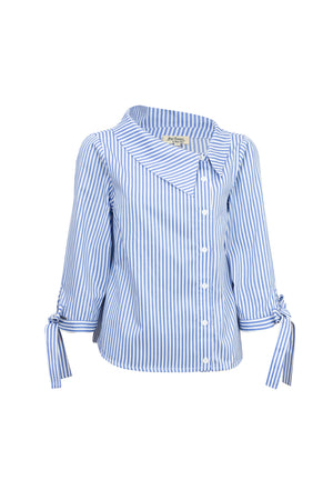Cynthia Layered-Detail Button-Down Blusa 752953DEN