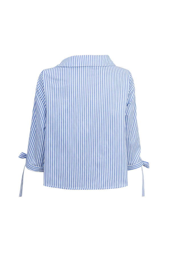 Cynthia Layered-Detail Button-Down Blusa 752953DEN
