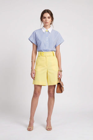 Nadia Striped Contrast Collar Camisa 752955 DEN