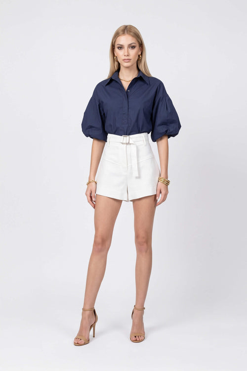 Nora Puff Sleeve Collar Red Blusa 752962 MAR