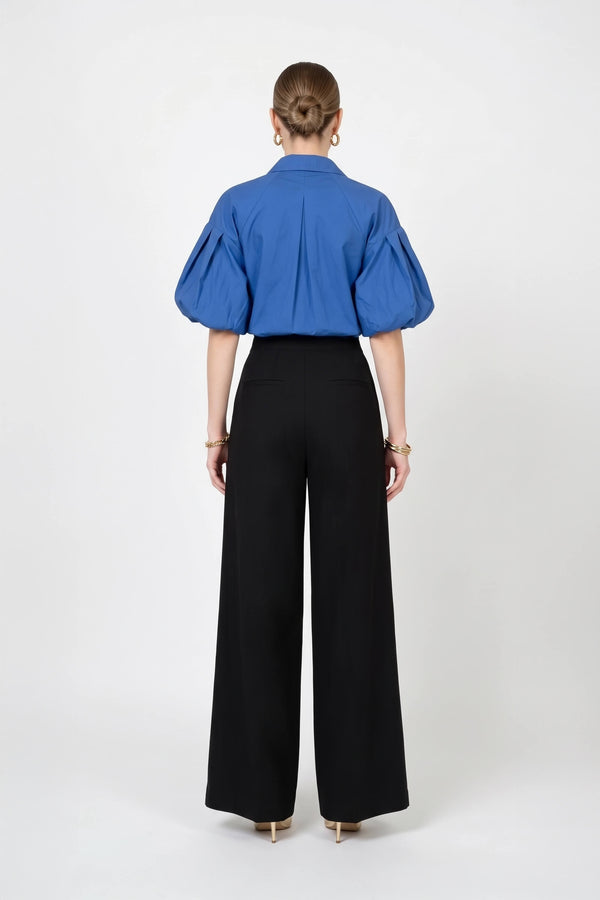 Alexa High-Waist Wide-Leg Tailored Pantalón  532085 NEG