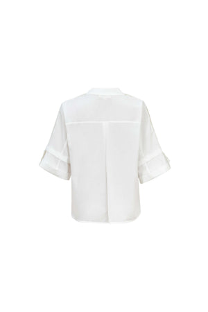 Amira Keyhole High-Neck Blusa 752964 HUE