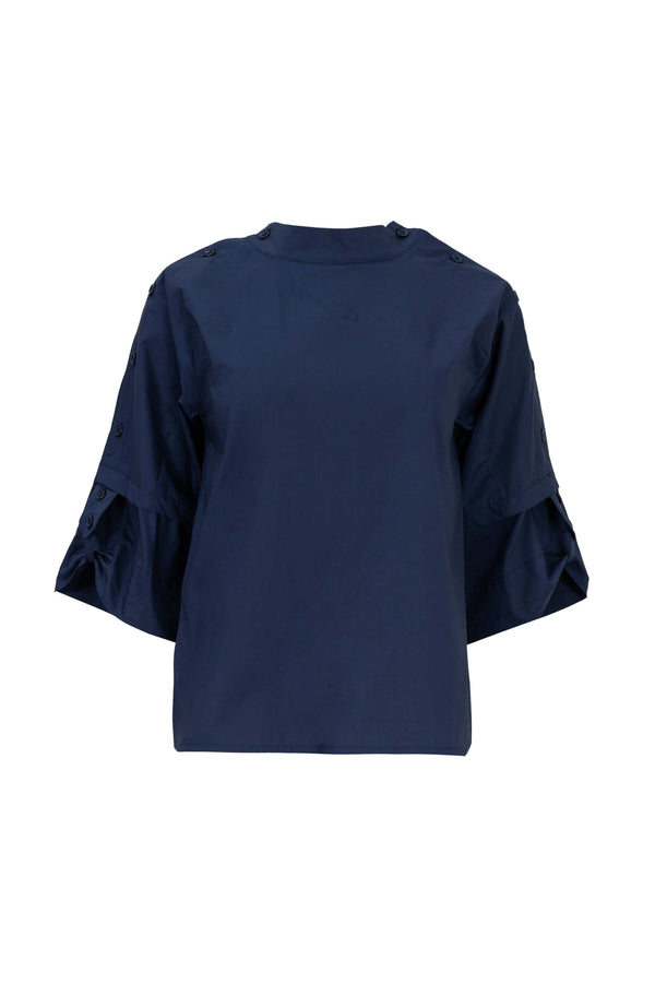 Amira Keyhole High-Neck Blusa 752964MAR