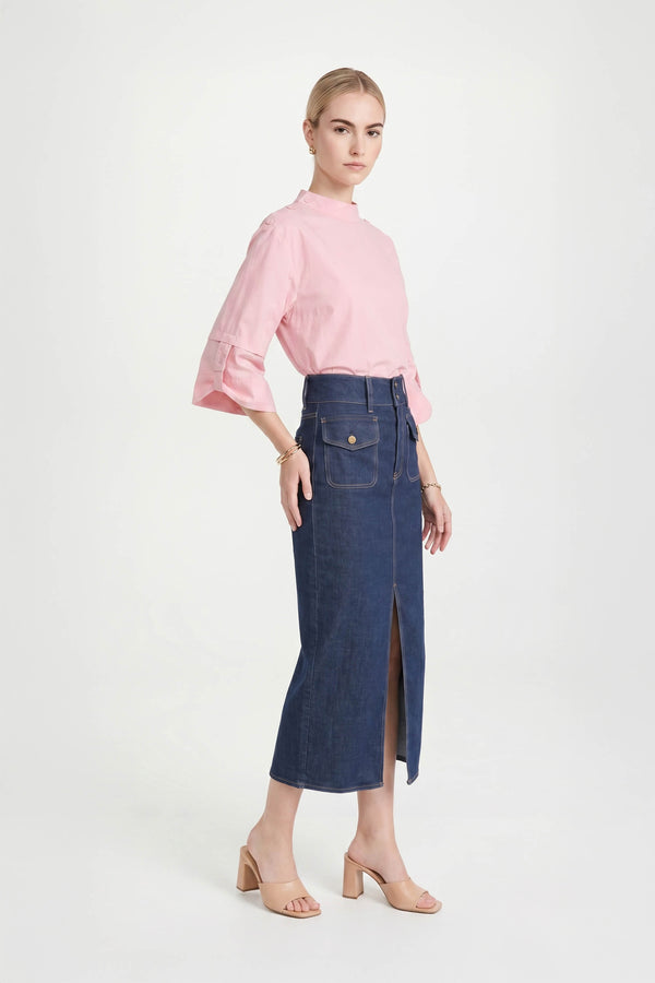 Amira Keyhole High-Neck Blusa 752964ROS