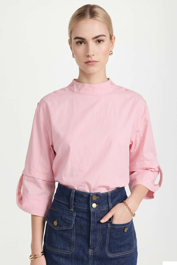 Amira Keyhole High-Neck Blusa 752964ROS