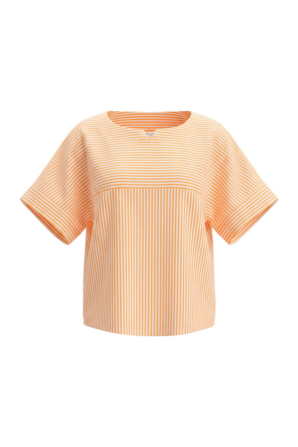 Mia Striped Short Sleeve Blusa 752970 NAR