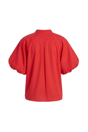 Adriana Puff Sleeve V-Neck Blusa 752975 ROJ