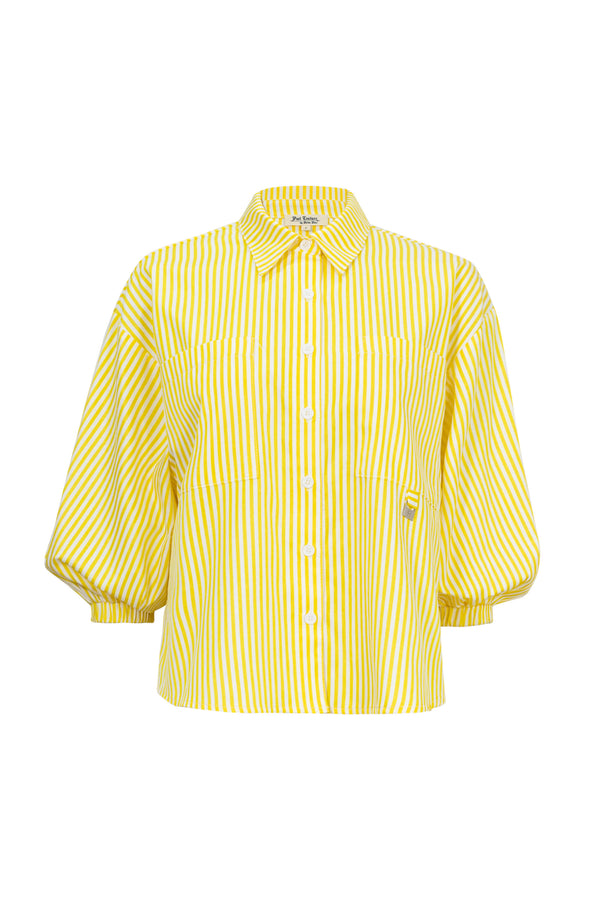 Lucia Puff-Sleeve Button-Down Camisa 752977AMA