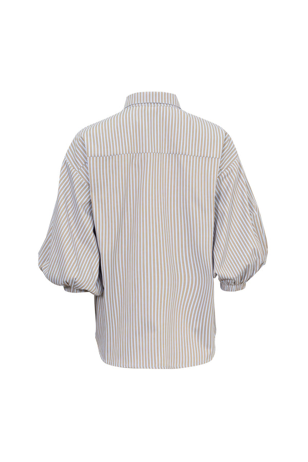 Lucia Puff-Sleeve Button-Down Camisa 752977PER